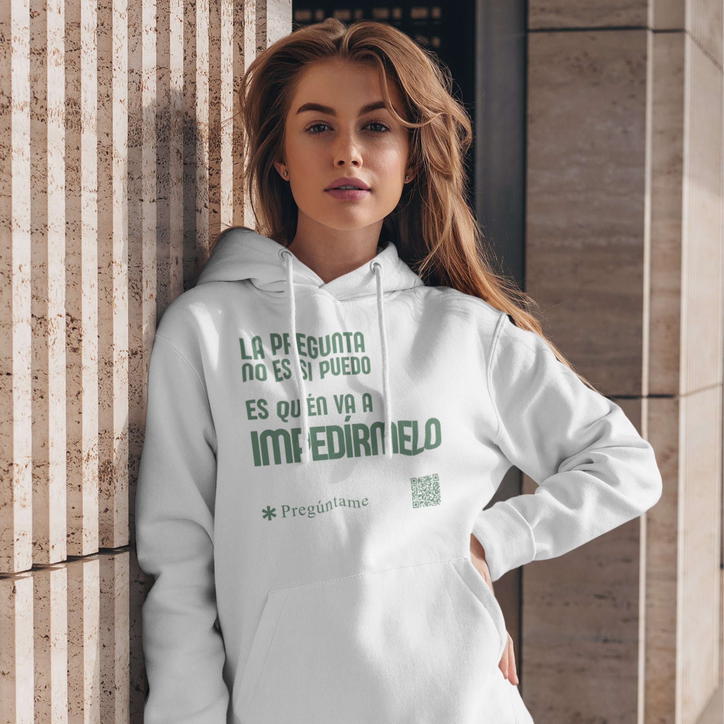 La pregunta no es si puedo... +QR Sudadera con capucha unisex