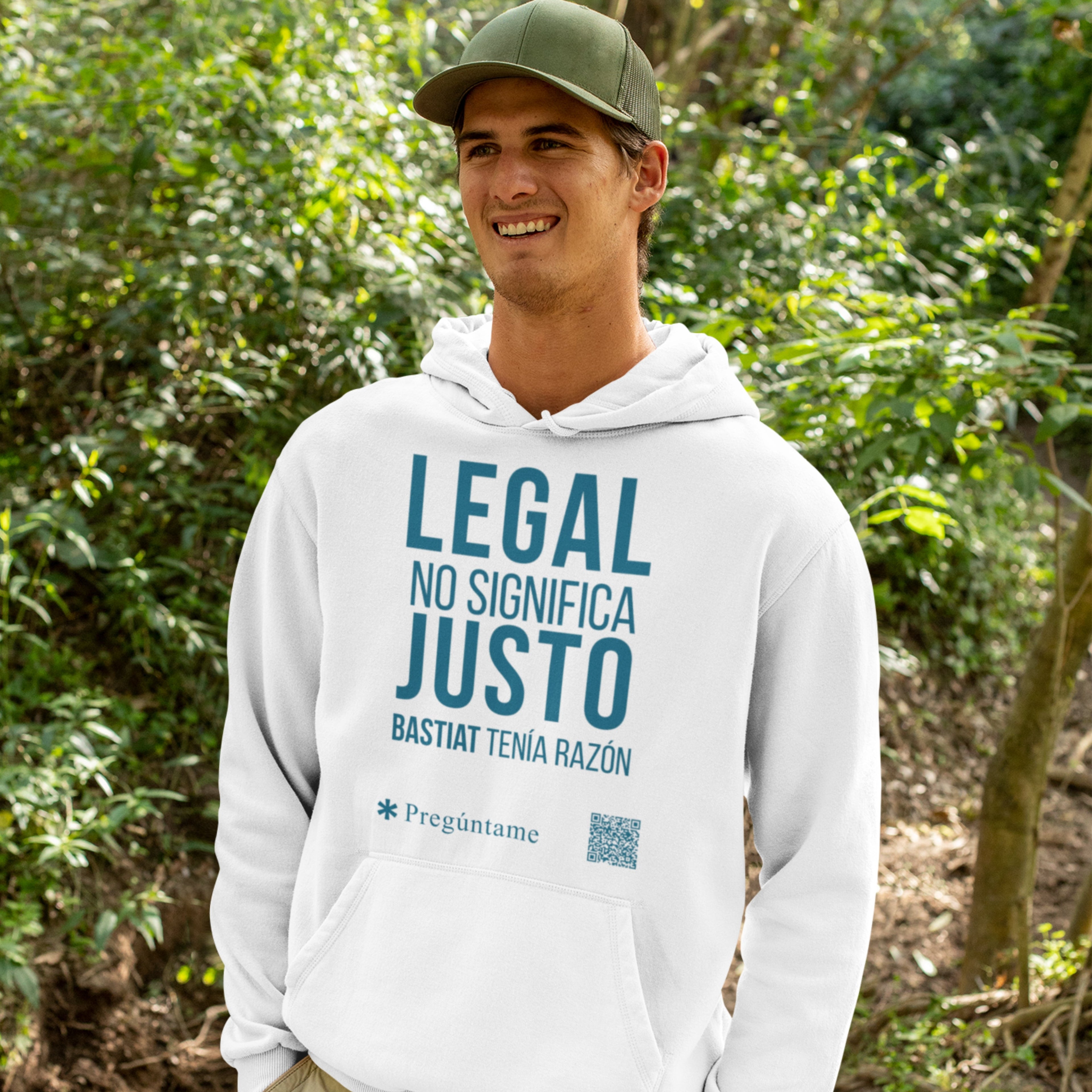 LEGAL NO SIGNIFICA JUSTO + QR Sudadera con capucha unisex